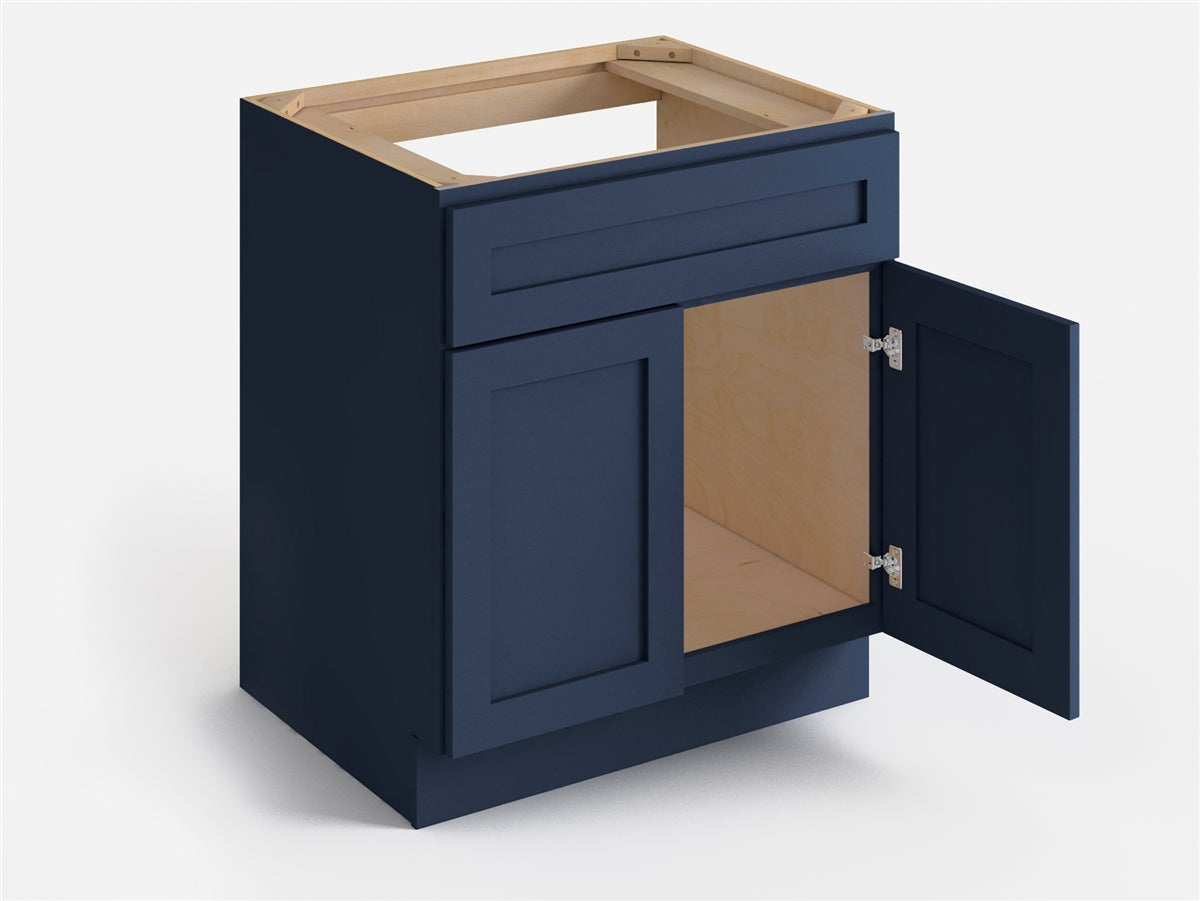 Domain Cabinets SB33-MBF-VW Valleywood 33" x 35" With 2 Doors Marine Blue Wooden Sink Base Cabinet