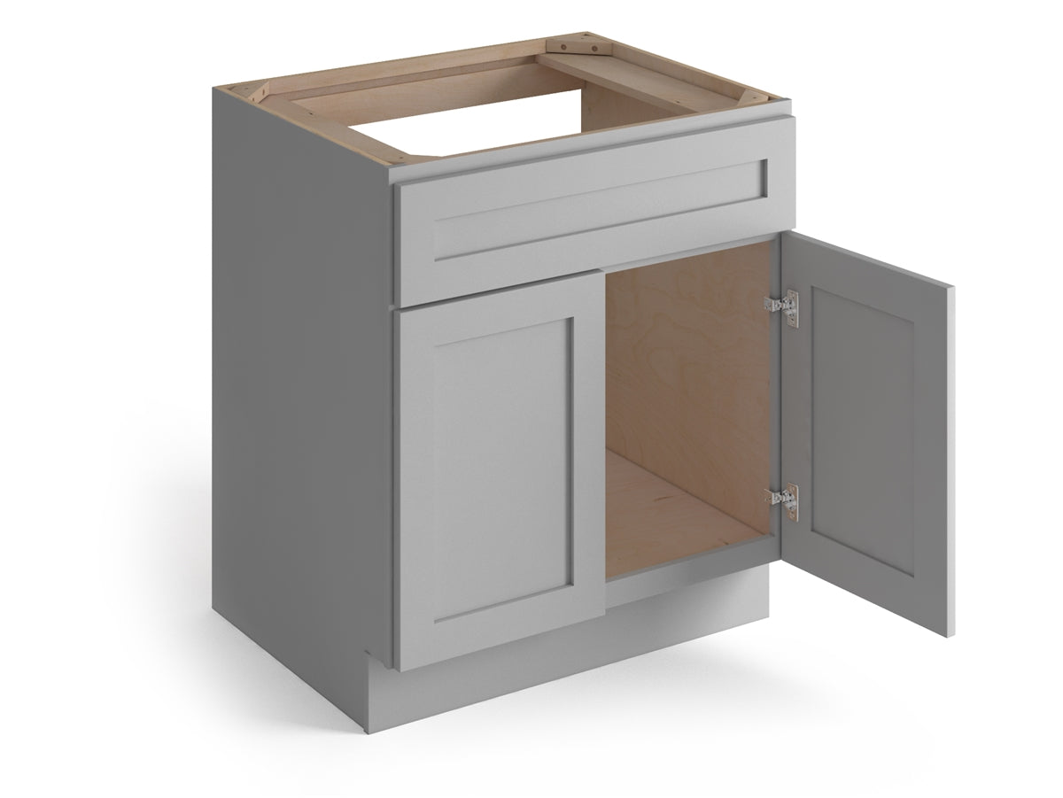Domain Cabinets SB33-SFPG-VW Valleywood Shaker 33" x 35" With 2 Doors Gray Wooden Sink Base Cabinet