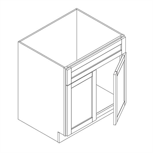 Domain Cabinets SB36-AIW-SD Alton 36" x 35" With 2 Doors Ivory White Wooden Sink Base Cabinet