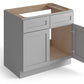 Domain Cabinets SB36-SFPG-VW Valleywood Shaker 36" x 35" With 2 Doors Gray Wooden Sink Base Cabinet