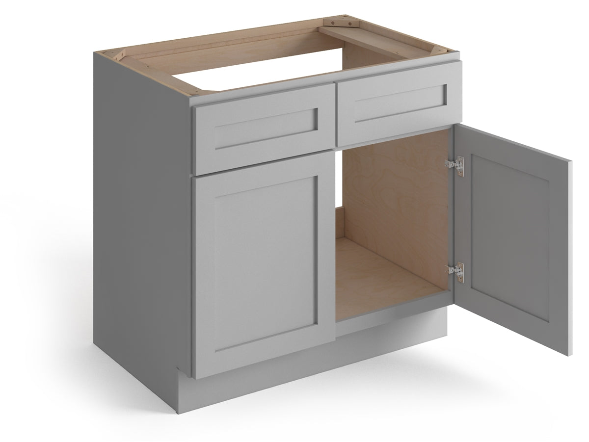 Domain Cabinets SB36-SFPG-VW Valleywood Shaker 36" x 35" With 2 Doors Gray Wooden Sink Base Cabinet