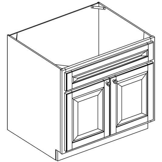 Domain Cabinets SB42-AMO-BK American 42" x 35" With 2 Doors Oak Wooden Sink Base Cabinet