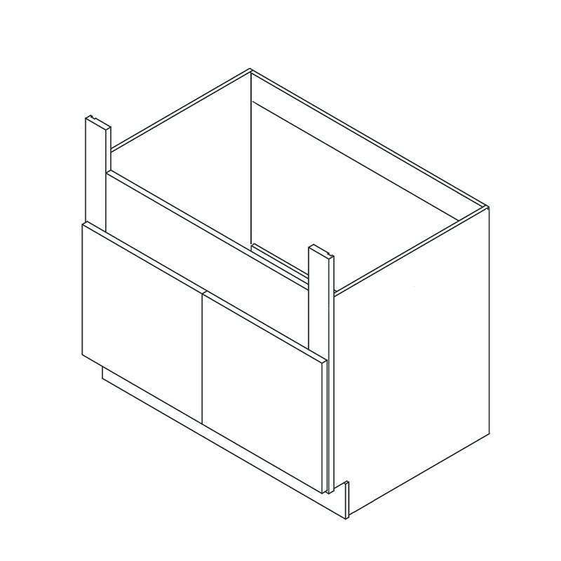 Domain Cabinets SBA36-MBF-VW Valleywood 36" x 35" With 2 Doors Marine Blue Wooden Apron Sink Base Cabinet