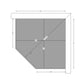 Domain Cabinets SBC41 -MGS-IN Malibu 41" x 35" With 2 Doors and 1 Drawer Gray Wooden Diagonal Corner Base Sink
