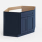Domain Cabinets SBCD42-MBF-VW Valleywood 42" x 35" With 2 Doors Marine Blue Wooden Diagonal Corner Sink Base Cabinet