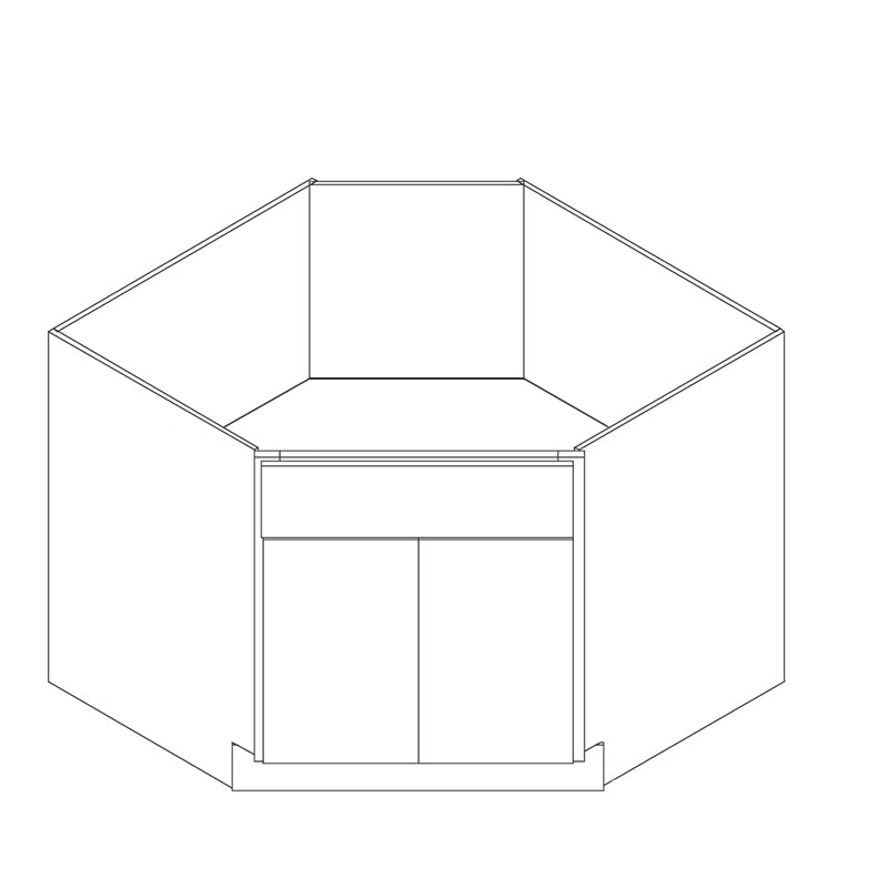 Domain Cabinets SBCD42-SFPG-VW Valleywood Shaker 42" x 35" With 2 Doors Gray Wooden Diagonal Corner Sink Base