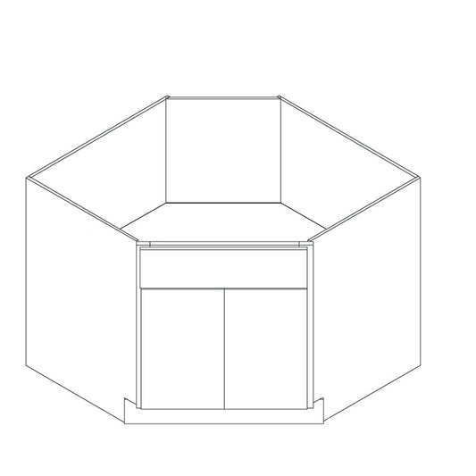 Domain Cabinets SBCD42-SFPG-VW Valleywood Shaker 42" x 35" With 2 Doors Gray Wooden Diagonal Corner Sink Base