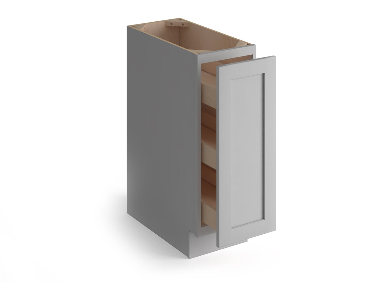 Domain Cabinets SR09-SFPG-VW Valleywood Shaker 9" x 35" With 1 Drawer Gray Wooden Spice Rack Drawer Cabinet