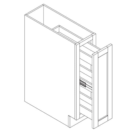 Domain Cabinets SR12-MBF-VW Valleywood 12" x 35" With 1 Drawer Marine Blue Wooden Spice Rack Drawer Cabinet