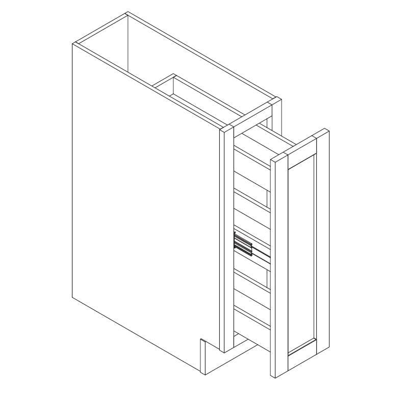 Domain Cabinets SR12-VIG-VW Valleywood 12" x 35" With 1 Pullout Drawer Dusky Gray Wooden Spice Rack Pullout Drawer