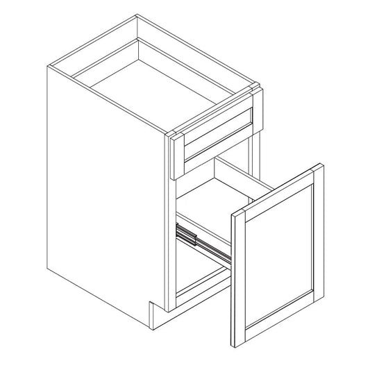 Domain Cabinets TB18-HCW-BC Hillcrest 18" x 35" With 2 Drawers White Wooden Trash Pullout Cabinet