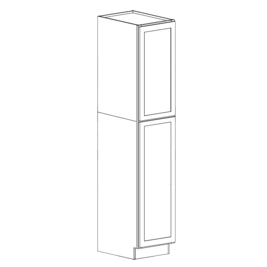 Domain Cabinets U185424-CSG-SD Coastal Shaker 18" x 54" With 1 Door and 3 Shelves Gray Wooden Bottom Single Pantry Cabinet