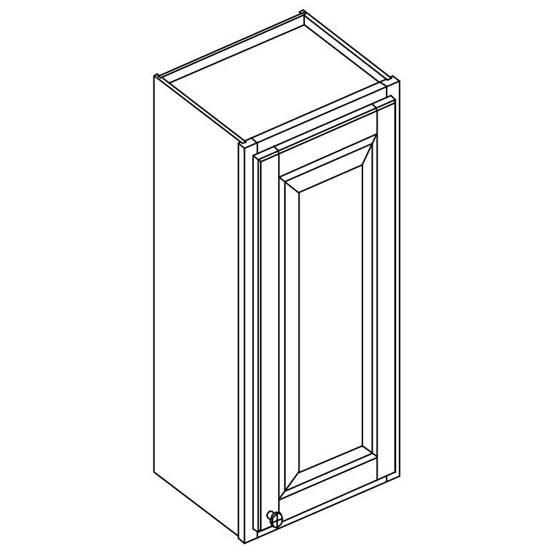 Domain Cabinets W1540-AMO-BK American 15" x 40" With 1 Door Oak Wooden Wall Cabinet