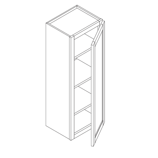 Domain Cabinets W1542-CJG-SD Coastal Shaker 15" x 42" With 1 Door and 3 Shelves Green Wooden Wall Cabinet