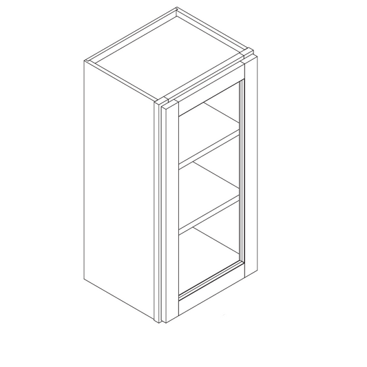 Domain Cabinets W1836G-VFG-PD Vista 18" x 36" With 1 Glass Door and 2 Shelves Frameless Gray Wooden Wall Cabinet