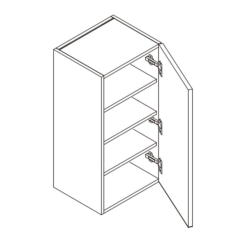 Domain Cabinets W1842-DWS-UN Dark Wood Slab 18" x 42" With 1 Door and 3 Shelves Dark Brown Wooden Wall Cabinet