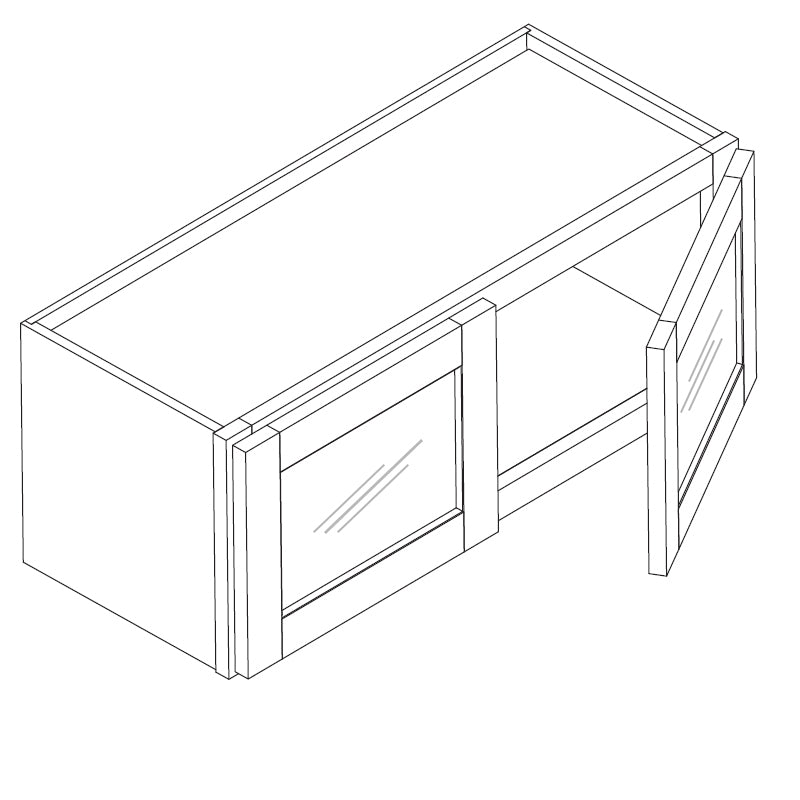 Domain Cabinets W2412GD-SWS-NG Supreme 24" x 12" With 2 Doors White Wooden Top-Tier Double Wall Cabinet