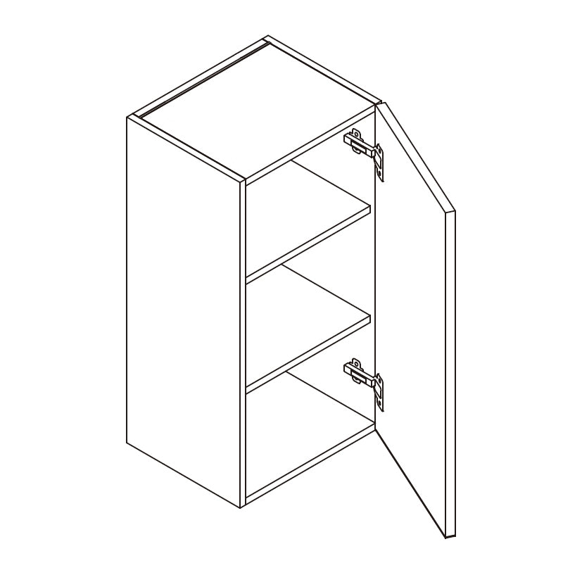 Domain Cabinets W2430S-FBS-IN Frameless 24" x 30" With 1 Door and 2 Shelves Bella Slab Wood Wall Cabinet