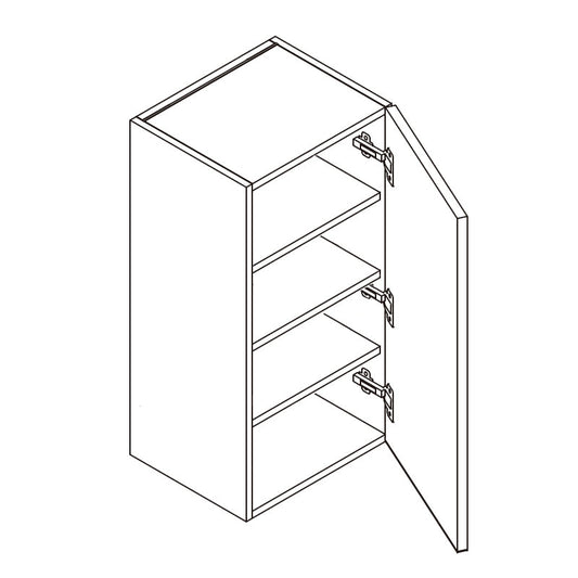 Domain Cabinets W2436S-FLS-IN Frameless Lucca Slab 24" x 36" With 1 Door and 3 Shelf Light Brown Wooden Wall Cabinet