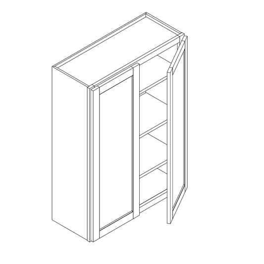 Domain Cabinets W2742-CPW-SD Charleston 27" x 42" With 2 Doors and 3 Shelves Pure White Wooden Wall Cabinet
