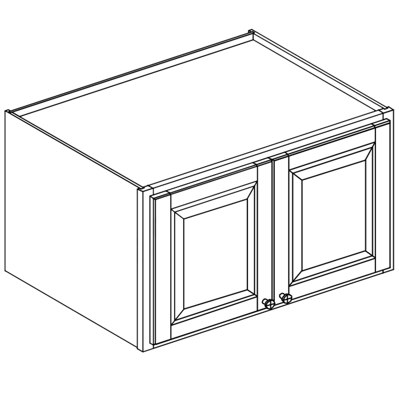 Domain Cabinets W362424-CFS-UN Coffee Square 36" x 24" With 2 Doors Brown Wooden Wall Refrigerator Cabinet