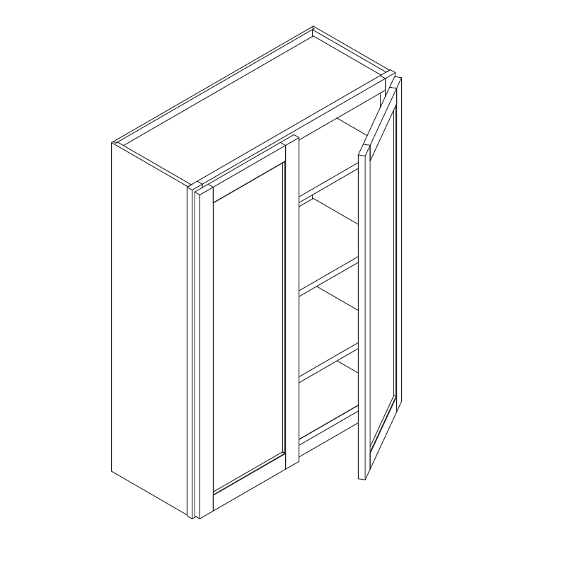 Domain Cabinets W3642-AIM-SD Alton 36" x 42" With 2 Doors and 3 Shelves Iced Mocha Wooden Wall Cabinet
