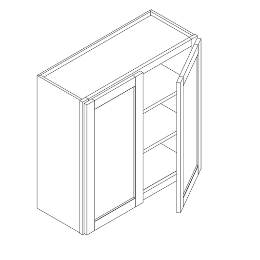 Domain Cabinets W3936-CJG-SD Coastal Shaker 39" x 36" With 2 Doors and 2 Shelves Green Wooden Wall Cabinet