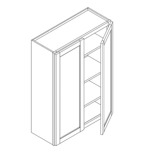 Domain Cabinets W4242-CHM-JK Chestnut Maple 42" x 42" With 2 Doors and 3 Shelves Dark Espresso Wooden Wall Cabinet