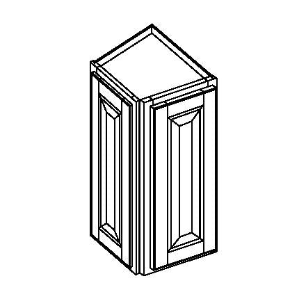Domain Cabinets WAC1230-AMO-BK American 12" x 30" With 2 Doors Oak Wooden Wall Angle Cabinet