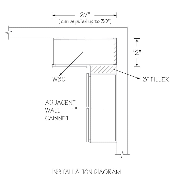 Domain Cabinets WBC2742-AIW-SD Alton 27" x 42" With 1 Door and 2 Shelves Ivory White Wooden Wall Blind Corner Cabinet