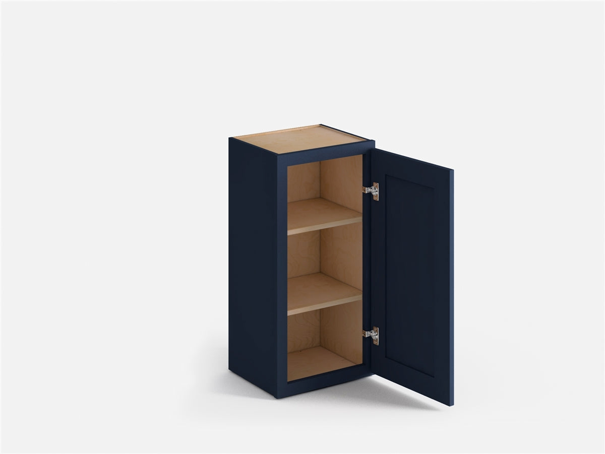 Domain Cabinets WC1236-MBF-VW Valleywood 12" x 36" With 1 Door and 2 Shelves Marine Blue Wooden Wall Cabinet