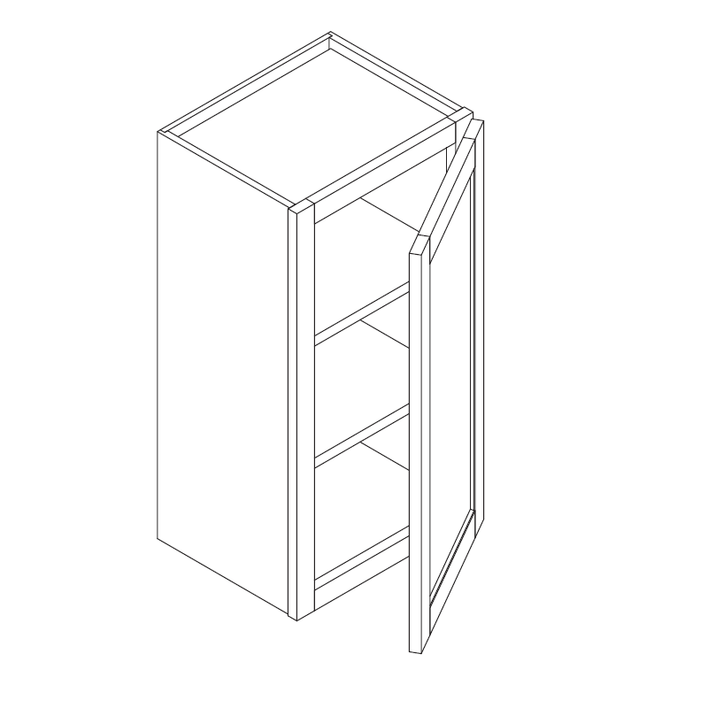 Domain Cabinets WC1236-SFPW-VW Valleywood 12" x 36" With 1 Door and 2 Shelves White Wooden Wall Cabinet