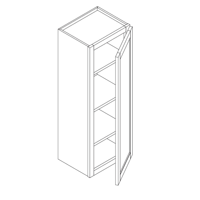 Domain Cabinets WC1542-SFPG-VW Valleywood Shaker 15" x 42" With 1 Door and 3 Shelves Gray Wooden Wall Cabinet