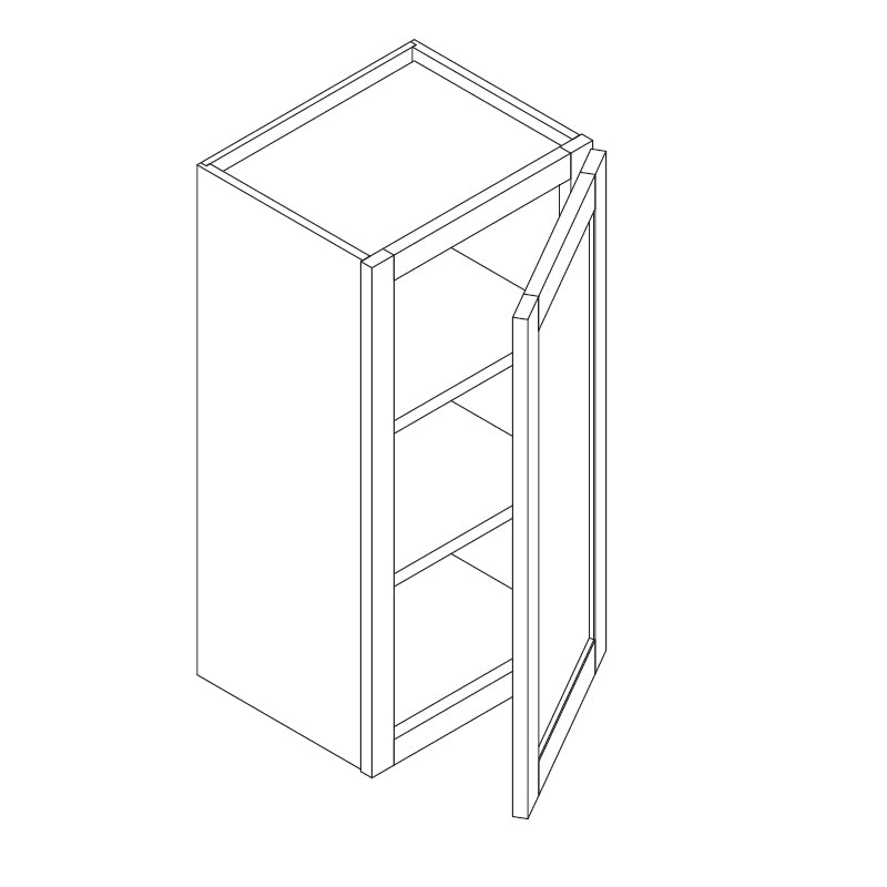 Domain Cabinets WC2130-SFPG-VW Valleywood Shaker 21" x 30" With 1 Door and 2 Shelves Gray Wooden Wall Cabinet