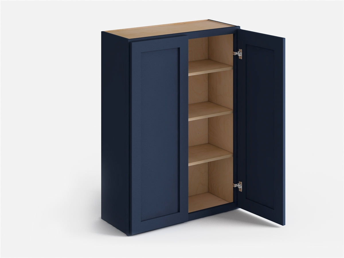 Domain Cabinets WC2442-MBF-VW Valleywood 24" x 42" With 2 Doors and 3 Shelves Marine Blue Wooden Wall Cabinet