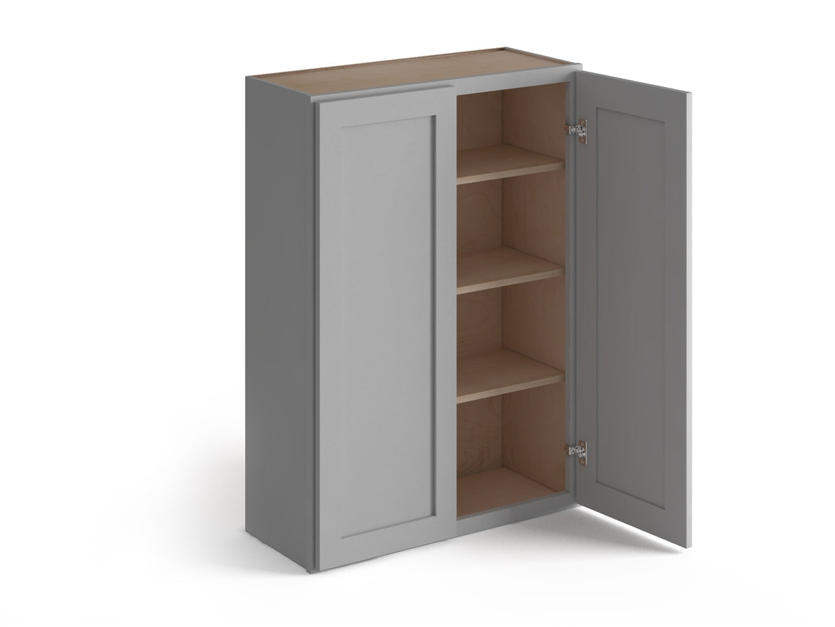 Domain Cabinets WC2442-SFPG-VW Valleywood Shaker 24" x 42" With 2 Doors and 3 Shelves Gray Wooden Wall Cabinet