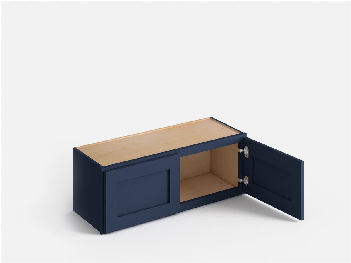 Domain Cabinets WC3312-MBF-VW Valleywood 33" x 12" With 2 Doors Marine Blue Wooden Wall Bridge Cabinet