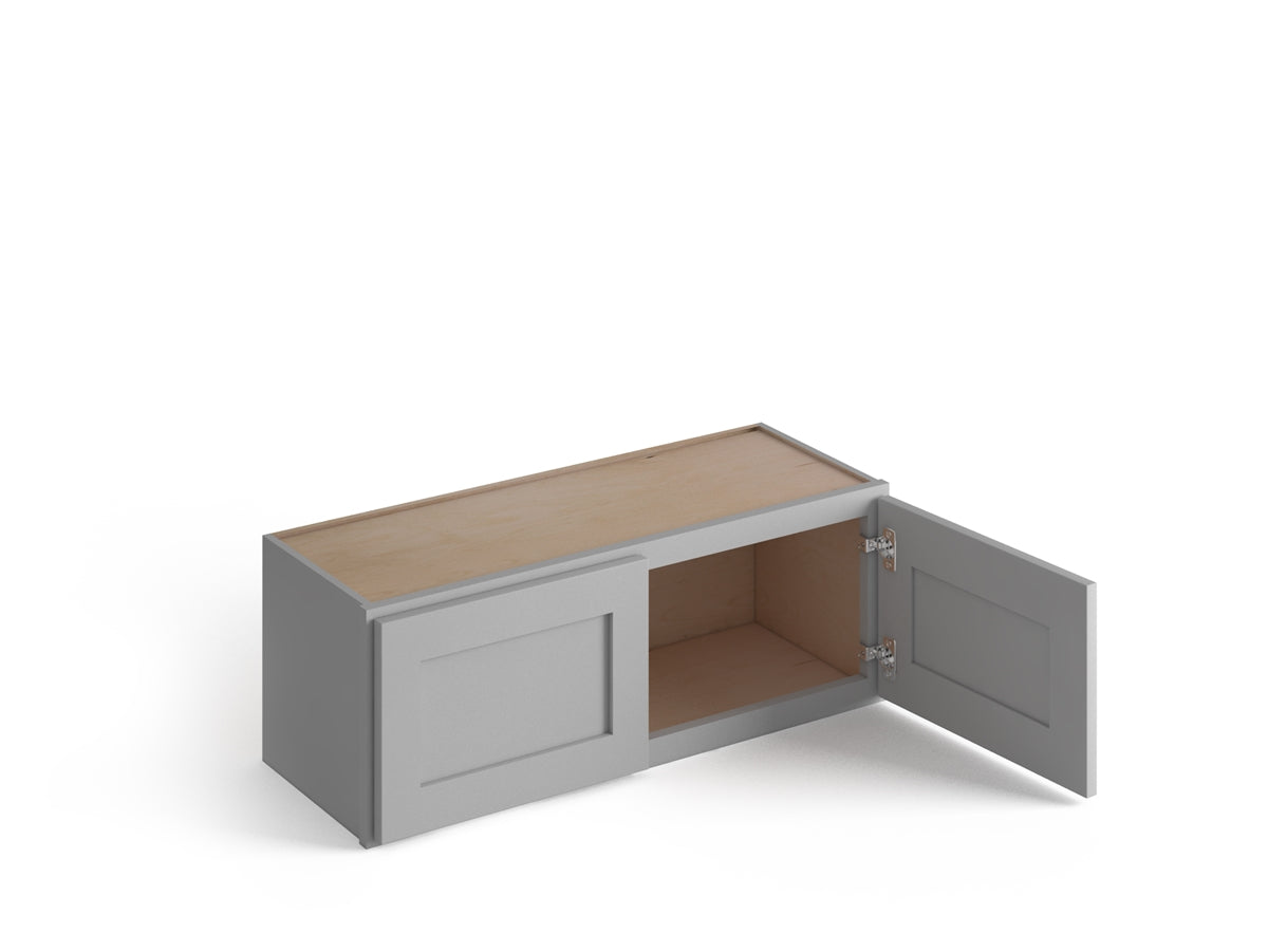Domain Cabinets WC3312-SFPG-VW Valleywood Shaker 33" x 12" With 2 Doors Gray Wooden Wall Bridge Cabinet