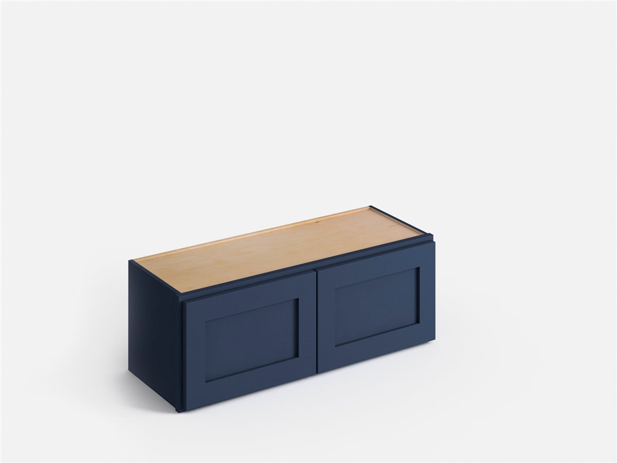 Domain Cabinets WC3318-MBF-VW Valleywood 33" x 18" With 2 Doors Marine Blue Wooden Wall Bridge Cabinet