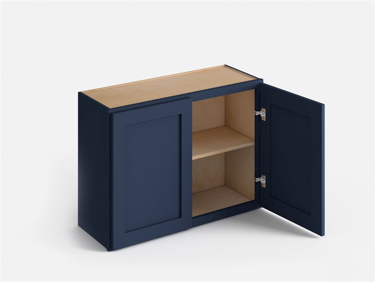 Domain Cabinets WC3615-MBF-VW Valleywood 36" x 15" With 2 Doors Marine Blue Wooden Wall Bridge Cabinet
