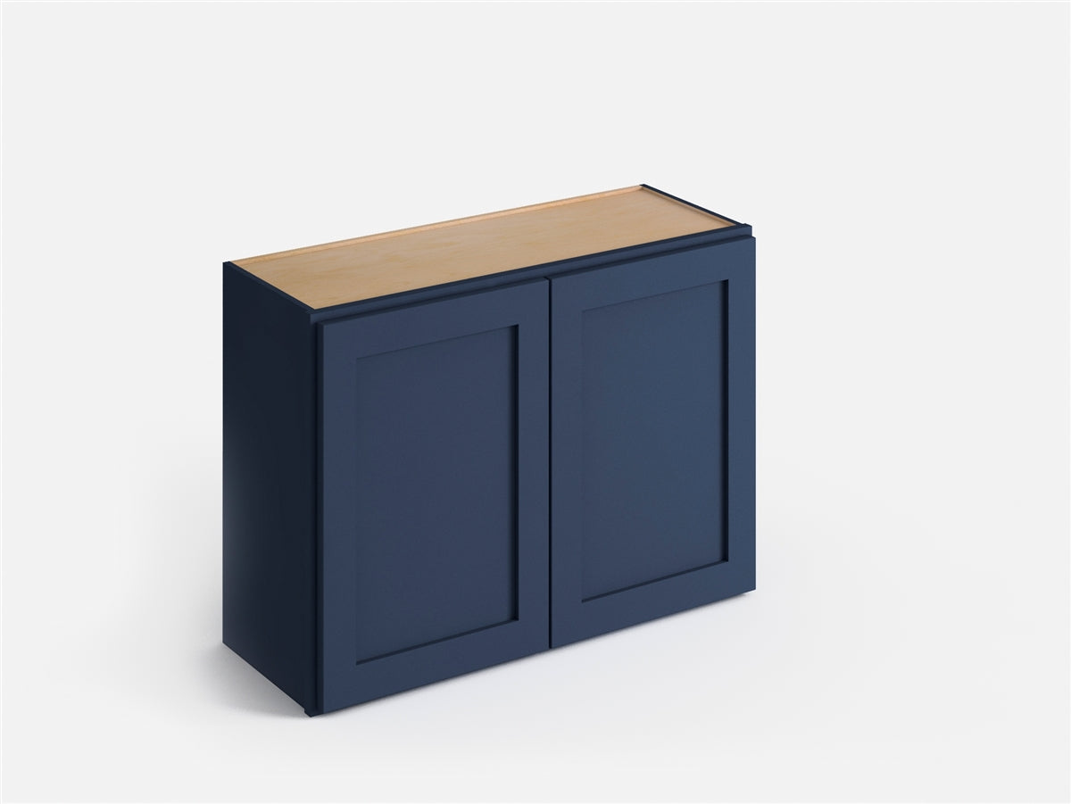 Domain Cabinets WC3618-MBF-VW Valleywood 36" x 18" With 2 Doors Marine Blue Wooden Wall Bridge Cabinet