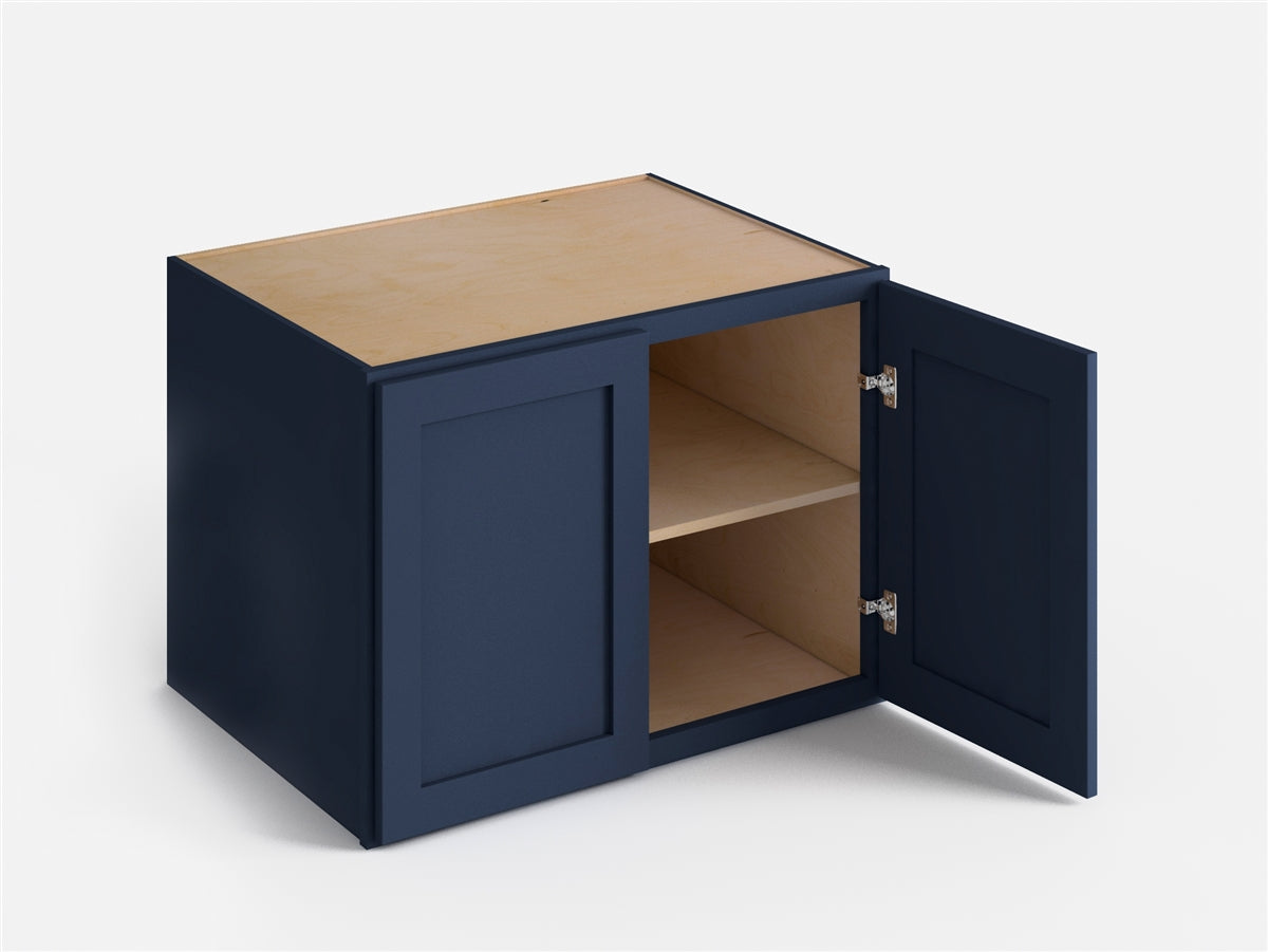 Domain Cabinets WC362424-MBF-VW Valleywood 36" x 24" With 2 Doors Marine Blue Wooden Wall Refrigerator Cabinet