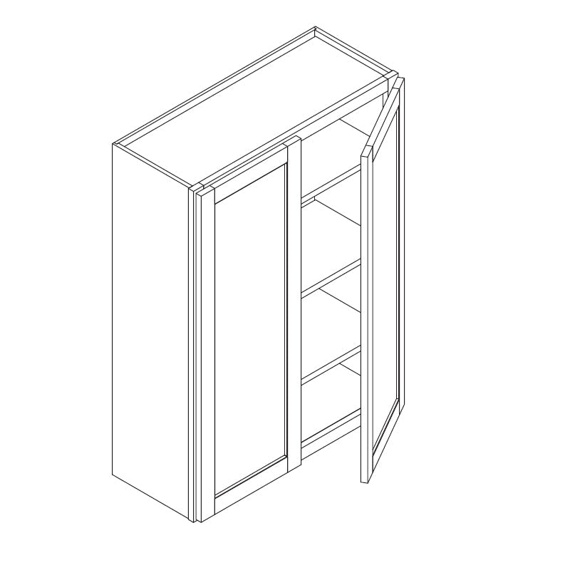 Domain Cabinets WC3642-SFPG-VW Valleywood Shaker 36" x 42" With 2 Doors and 3 Shelves Gray Wooden Wall Cabinet