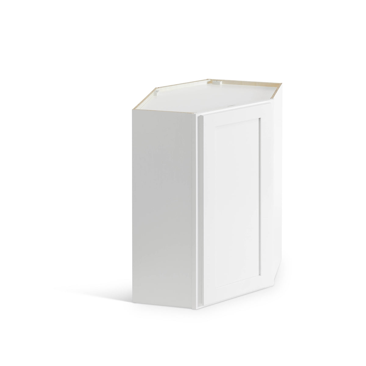 Domain Cabinets WD2430-SFPW-VW Valleywood 24" x 30" With 1 Door and 2 Shelves White Wooden Wall Diagonal Corner Cabinet