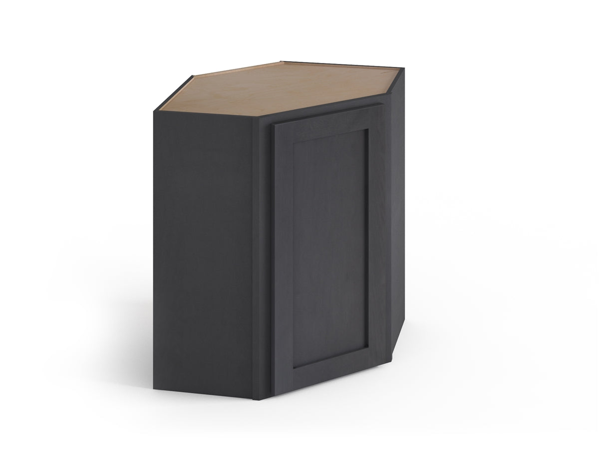 Domain Cabinets WD2430-VIG-VW Valleywood 24" x 30" With 1 Door and 2 Shelves Dusky Gray Wooden Wall Diagonal Corner Cabinet