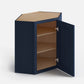 Domain Cabinets WD2436-MBF-VW Valleywood 24" x 36" With 1 Door and 2 Shelves Marine Blue Wooden Wall Diagonal Corner Cabinet