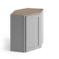 Domain Cabinets WD2436-SFPG-VW Valleywood Shaker 24" x 36" With 1 Door and 2 Shelves Gray Wooden Wall Diagonal Corner Cabinet