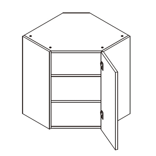Domain Cabinets WDC2436-PLP-UN Pale Pine 24" x 36" With 1 Door and 2 Shelves Pale White Wood Wall Diagonal Corner Cabinet