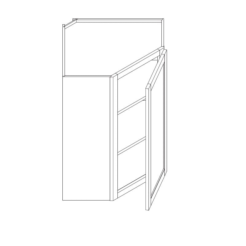 Domain Cabinets WDC274215-JVM-JK Craftsman Java 27" x 42" With 1 Door and 2 Shelves Maple Wooden Wall Diagonal Corner Cabinet