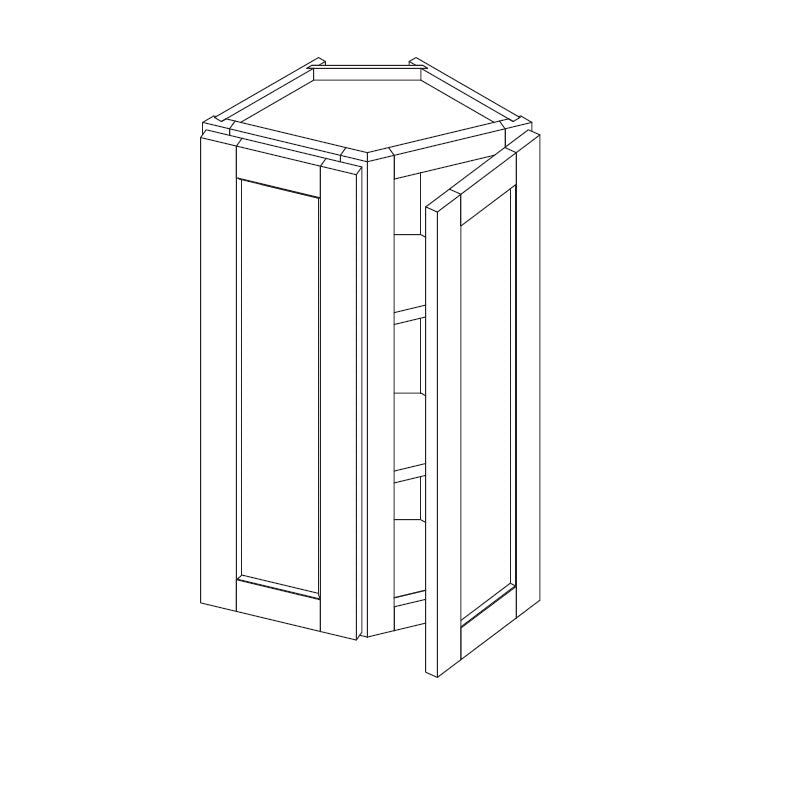 Domain Cabinets WEC1230-GRM-JK Greige 12" x 30" With 2 Doors Gray Maple Wood Wall End Angle Cabinet
